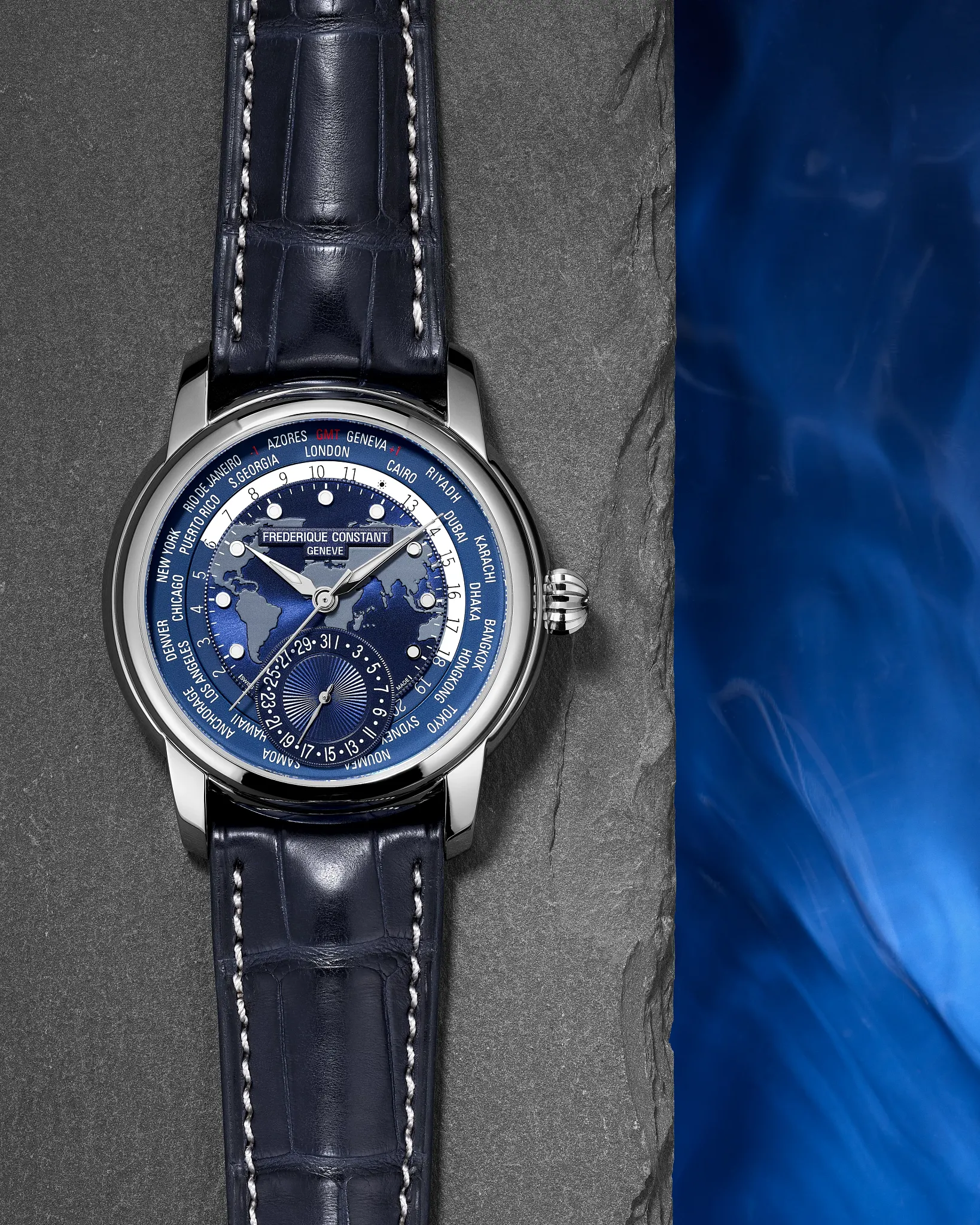 Manufacture Classic Worldtimer Watch FC-718NWM4H6 | Frederique